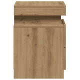 Bedside Cabinet with LED Artisian Oak 35x39x55 cm Engineered Wood 857656
