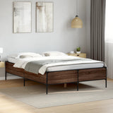 Bed Frame without Mattress Brown Oak 140x190 cm 3279811