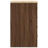 Garage Storage Cabinet Brown Oak 30x51x85 cm Solid Wood Pine 860586