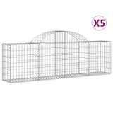 Arched Gabion Baskets 5 pcs 200x30x60/80 cm Galvanised Iron 3146071