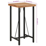 ZNTS Bar Table 55x55x107 cm Solid Wood Acacia and Iron 356369