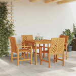 Garden Dining Set 5 pcs Brown 90 x 90 x 74 cm Solid acacia wood 3154105