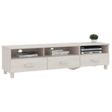 TV Cabinet HAMAR White 158x40x40 cm Solid Wood Pine 340473