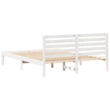 Bed Frame with Headboard White 140 x 200 cm Solid Pine Wood 872288