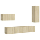 4 Piece TV Cabinet Set Sonoma Oak Engineered Wood 3078993