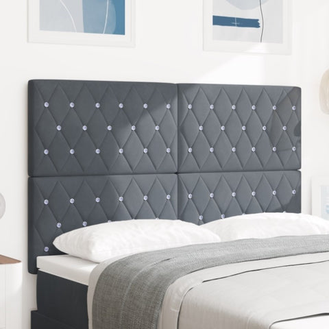 ZNTS LED Headboard with LED Strip Lights Argyle with Headboard Dark Grey 80 cm Velvet 3338361