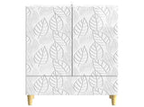 Sideboard High Gloss White 66 x 34.5 x 95 cm Engineered Wood 895129