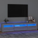 TV Cabinet with LED Lights Grey Sonoma 195x35x40 cm 3152744