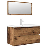 3 Piece Bathroom Furniture Set Old Wood Engineered Wood 3328939