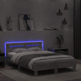 Bed Frame with LED without Mattress Concrete Grey 120x190 cm Small Double 3207577