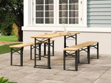 Folding Beer Table 170x50x75/105 cm Solid Wood Fir 363114