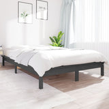 Bed Frame without Mattress Grey Small Double Solid Wood 820578