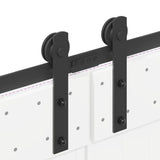 Sliding Door Hardware Kit 366 cm Steel Black 3295777