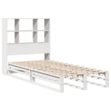 Bookcase Bed without Mattress White 90x190 cm Single Solid Wood 3323939