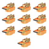 Ratchet Tie Down Straps 10 pcs 2 Tonnes 8mx50mm Orange 142663