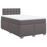 Box Spring Bed with Mattress Grey 120x190 cm Small Double Faux Leather 3288414