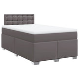 Box Spring Bed with Mattress Grey 120x200 cm Faux Leather 3286118