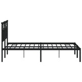 Metal Bed Frame without Mattress with Headboard Black 120x200cm 353437
