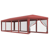 ZNTS Party Tent with 10 Mesh Sidewalls Red 3x12 m HDPE 319250