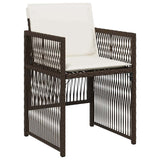 Garden Dining Set 5 pcs Brown Powder-Coated Steel 3380659