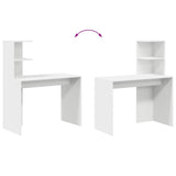 Desk with Shelf White 102 x 50 x 124 cm Engineered Wood 869354