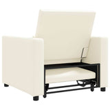 Pull out Sofa Bed Single Cream white 90 x 165 x 87 cm Fabric 42002696