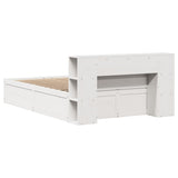Bed Frame without Mattress White 140x190 cm Solid Wood Pine 3323423