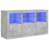 Sideboard with LED Lights Concrete Grey 123x37x67 cm 3209061