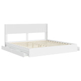 Bed Frame with Storage and Headboard White 180 x 200 cm 3414359