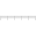 ZNTS Garden Fence with Hoop Top Steel 8.5x0.6 m Black 277642