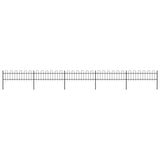 ZNTS Garden Fence with Hoop Top Steel 8.5x0.6 m Black 277642