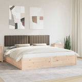 Bed Frame with Upholstered Headboard Taupe 200 x 200 cm 3398212