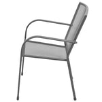 Stackable Garden Chair Set 3 pcs Anthracite Powder-coated Steel 3283756