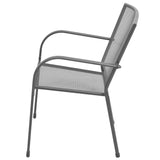 Stackable Garden Chair Set 3 pcs Anthracite Powder-coated Steel 3283756