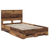 Bed Frame with Headboard Old Wood 120 x 190 cm Engineered Wood 3409674