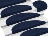 Stair Mats Self-adhesive 20 pcs 56x17x3 cm Navy Half Round 3365677
