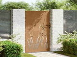 Garden Gate 85x175 cm Corten Steel Grass Design 153224