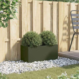 Planter Olive Green 62x30x29 cm Steel 841592