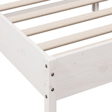 Bed Frame without Mattress White 135x190 cm Double Solid Wood Pine 842667