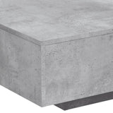 Coffee Table with LED Lights Concrete Grey 85x55x31 cm 836612