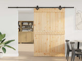 Sliding Door NARVIK Natural and Black 100 x 210 cm 3445286