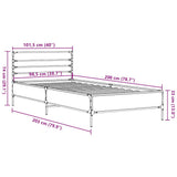 Bed Frame without Mattress Black 100x200 cm 845587