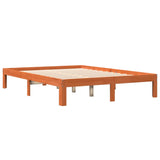 Bed Frame without Mattress Wax Brown 135x190 cm Double Solid Wood Pine 844166