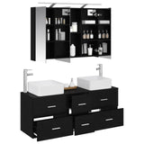 Bathroom Furniture Set 4 pcs Black Oak 3406776