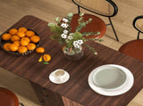 Multi-Storage Six-Person Drop Leaf Dining Table - Distressed Brown T3398P344156