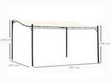 3x3 m Wall Mounted Garden Porch-Black/Cream White T3398P323853