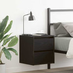 ZNTS Wall-mounted Bedside Cabinet Black Oak 38x34x40 cm 861249