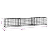 Gabion Wall with Covers Galvanised Steel 300x50x50 cm 143591
