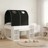Bed with Tunnel 4 pcs White and Black Engineered Wood 3423502