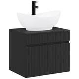 Bathroom Furniture Set Black Engineered Wood 3404311